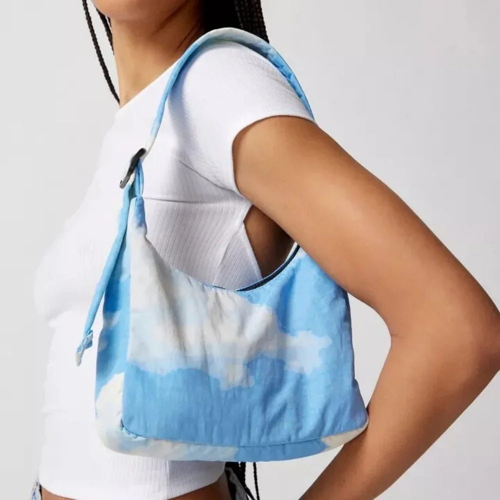 NWT BAGGU Mini Nylon Shoulder Bag - Clouds - Picture 3 of 8